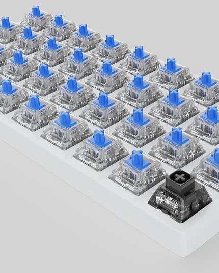 Zhouwang 35 Crystal Blue Switches,1 Kailh Box Switches,Dustproof and Waterproof,Strong Tactile Feedback with Crisp Click Sound,Suitable for clicker for 3D Prints and MX Gaming Mechanical Keyboards