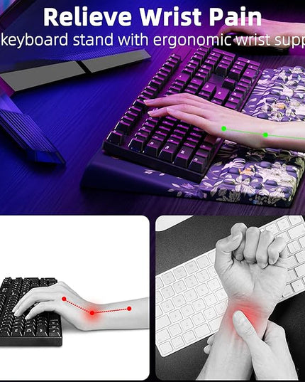 Ospelelf Keyboard Stand Pad with Wrist Rest, Comfy Ergonomic Keyboard Riser Holder for Office Home
