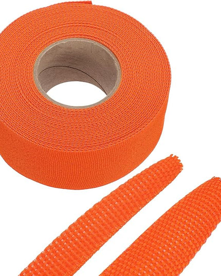 MECCANIXITY Braided Cable Sleeves Heat Shrinkable Fabric Sleeving, 1 3/8" 33ft Orange 2:1 Ratio Heat Shrinkable Cord Protector for Harness Cable, Network Cable Protection, Cable Management