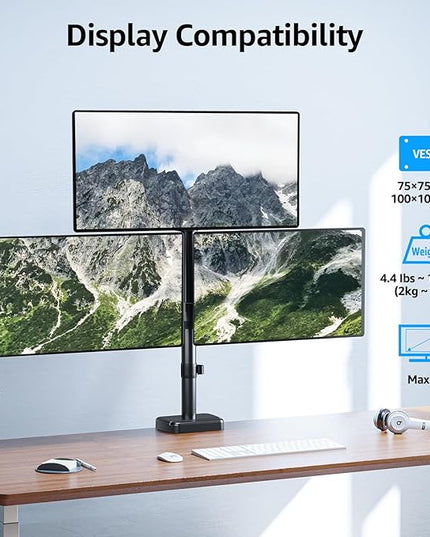 MOUNTUP Triple Monitor Mount Fits Max 32 Inch Screen, Holds 4.4-17.6lbs, 3 Monitors Desk Mount, Triple Monitor Stand for Desk, Adjutable Arm with Clamp/Grommet Base, VESA 75x75/100x100 MU6013A