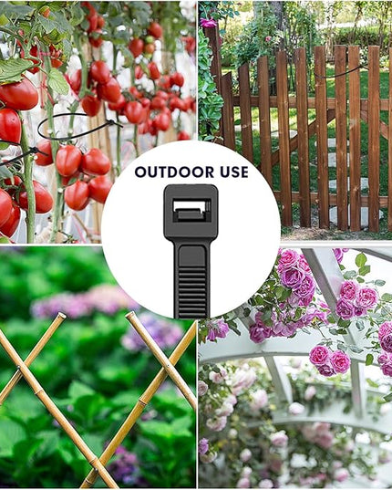 Zip Ties Assorted Sizes, RAZCC 400 Pack (8+12+14+18Inch) Black Cable Ties, Self-Locking Plastic Wire Ties with 100lb Tensile Strength, Black Nylon Zip Ties for Indoor and Outdoor