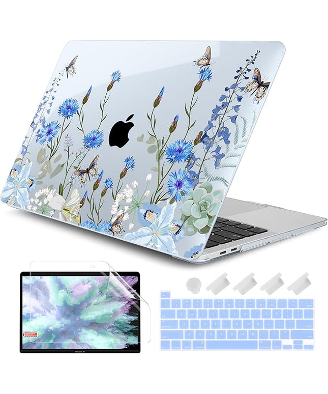 DONGKE Compatible with MacBook Pro 13 inch Case 2024 2023-2020 Release A2338 M2/M1 A2251 A2289 with Retina Display & Touch ID, Plastic Hard Shell & Keyboard Cover & Screen Film - Paradise Nature