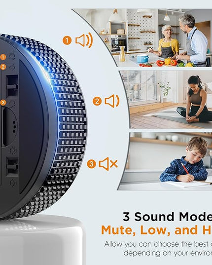 Upgrade Digital Kitchen Timer - Magnetic Countdown Countup Visual Pomodoro Timer with Large LED Display, 3-Preset Times (5, 15, 25), 3 Volume Levels, Ideal for Cooking, Baking and Fitness (1, Black)