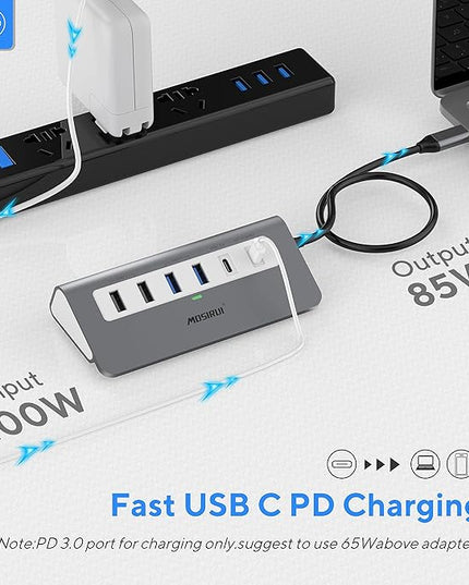 USB C Hub Multiport Adapter,Mosirui 9-in-1 USB-C Docking Station with 4K HDMI,5Gbps Type C 3.0,USB-A3.0/2.0,100W PD, SD/TF for MacBook/Pro iPad/Dell/HP/Desktop/Laptops(1.64 FT)