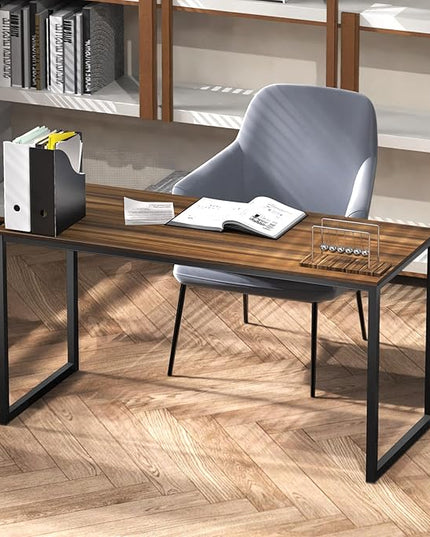 SHW Mission 55-Inch Home Office Computer Desk, Walnut