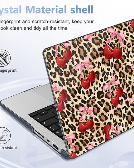 May Chen Case for MacBook Pro 14 inch, Models A2442 A2779 A2918 A2992 A3401 A3185 A3112 A3434, M1 M2 M3 M4 M5 Chip (2021-2025 Release), Plastic Hard Shell Case with Keyboard Cover, Cherry and Cheetah