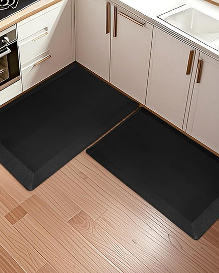2 PCS Anti Fatigue Kitchen Mats for Floor, 9/10 Extra Thick Cushioned Standing Desk Mat, Comfort Memory Foam Ergonomic Kitchen Rugs and Mats Non-Slip Waterproof for Office, Kitchen, 20"x32"+20"x32"