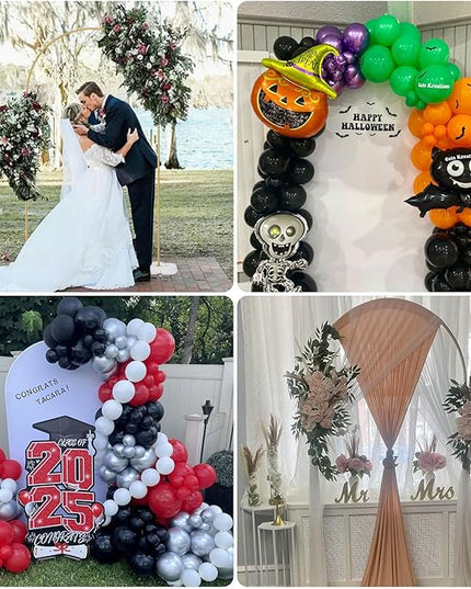 Vincidern 7.2 ft Balloon Arch Backdrop Stand Gold, Wedding Arch for Birthday Party, Bridal Baby Showers, Wedding Ceremony Arch Frame Metal