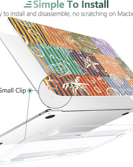 DONGKE for M4 MacBook Air 13.6 Inch Case 2025 2024 2023 2022 Model A3240 A3113 A2681 M3 M2 Chip, Plastic Hard Shell Case Cover with Touch ID for MacBook Air 13 Inch M4 - Italy Mood