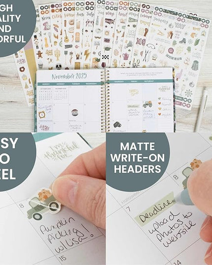 bloom daily planners Monthly Celebrations Planner Stickers for Calendar Decorating, Planning, Scrapbooking - Holiday, Seasonal, & General Events (14 Sheets, 1,150+ Stickers per Pack) - Cool Tones