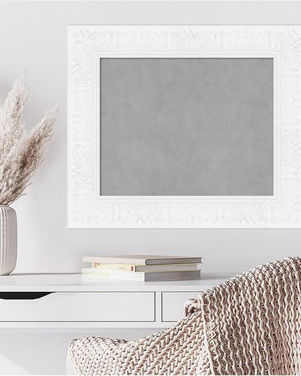 Amanti Art White Framed Magnetic Board 23x27 Small Vision Board for use with Magnets, 100% Metal Sheet to Display Items as Office Decor or for Home Organization in mudroom, Kitchen or Kids Room