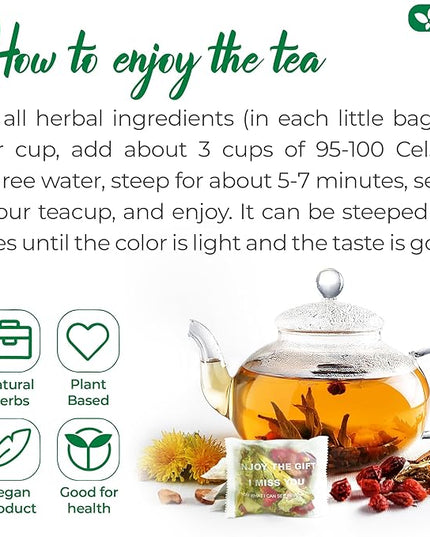 FRESHDRINKUS, 15 Packs of Oil Reducing Tea, Oil Cleansing for Liver, 10 Herbal Ingredients, Traditional Recipe Tea for Liver, 100% Natural, Easy Brewing, Steep Repeatedly (15 Packs)