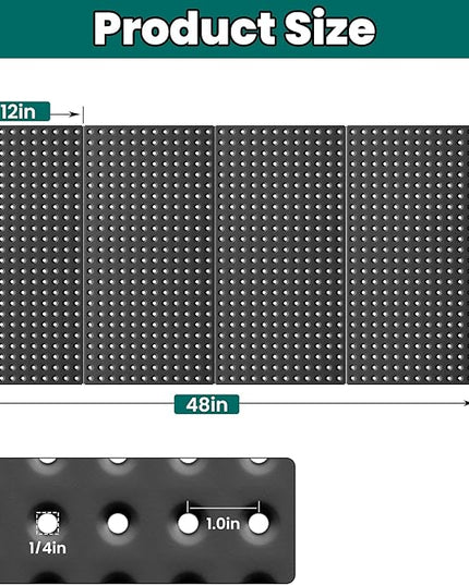EVERHANGER Metal Pegboard Panels 24" x 12", Heavy Duty Steel Peg Boards for Garage, Pegboard Wall Organizer for Tool Storage and Organization, Black, 4 Pack