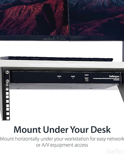 StarTech.com 4U Wall Mount Patch Panel Bracket - 19 inch Steel Vertical Mounting Rack for Network and Data Equipment, TAA (RK419WALLV)