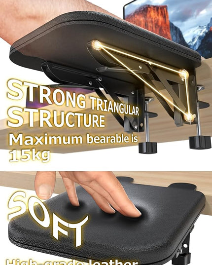NODOCA Arm Rest for Desk, Ergonomics Wrist Rest, Desk Extender, Soft Sponge Built-in, Comfortable Arm Support for Desk, Foldable Elbow Rest for Desk, Home, Office(1pcs)