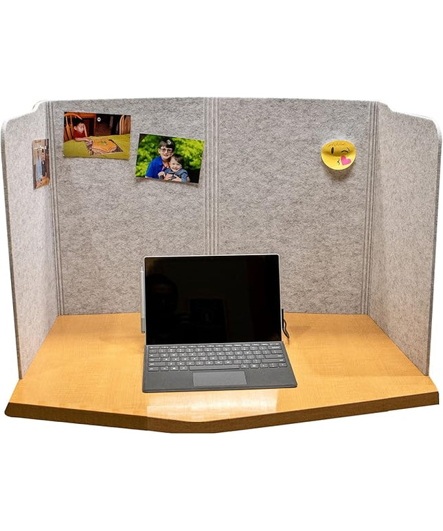 practical products Portable Acoustic Divider - Home Office freestanding - Classroom - Teaching Organizers - Desk Space countertops - Testing Centers - Sound dampening - Computer Desk (Small Grey)