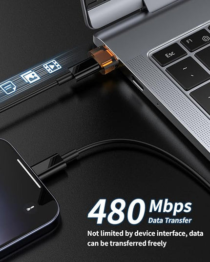 USB to USB-C Adapter 20 Packs, USBC Female to USB MalePower Charger Converter, C to A Adapter Compatible for Apple Watch Series/SE/Ultra 2 iPhone 15 Plus Pro Max AirPods Pro (Orange)