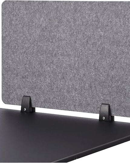 Stand Up Desk Store ReFocus Raw Clamp-On Acoustic Desk Divider Mounted Privacy Panel to Reduce Noise and Visual Distractions (Castle Gray, 23.6" x 16")
