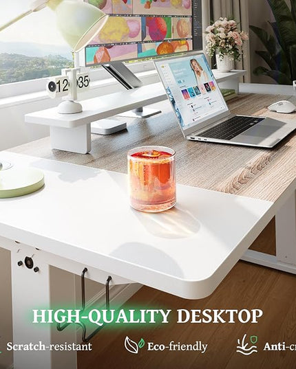 SIAGO Electric Standing Desk Adjustable - 63 x 24 Inch Sit Stand up Desk with Cable Management - 3 Memory Preset Adjustable Height Table