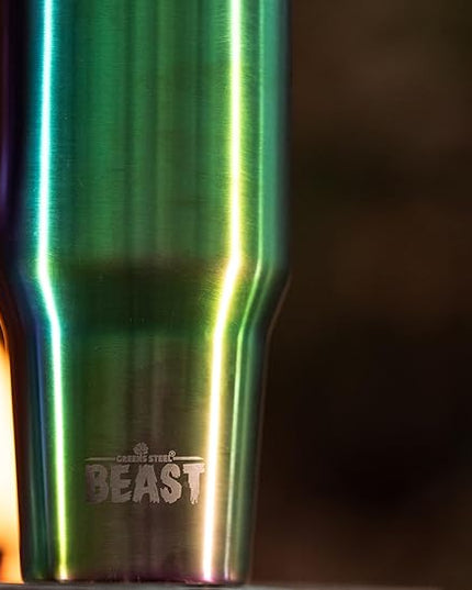 Beast 42 oz Tumbler with Handle Stainless Steel Vacuum Insulated Coffee Ice Cup Double Wall Travel Flask (Rainbow)