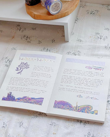 WT Van Gogh Washi Tape Set, Original Design, 3 Rolls, Gold Foil, 30mm Wide Decorative Masking Tape, Bujo Planner Supplies, DIY Art Crafts Paper Tape, Adhesive Wrapping Tape, Journals Gifts