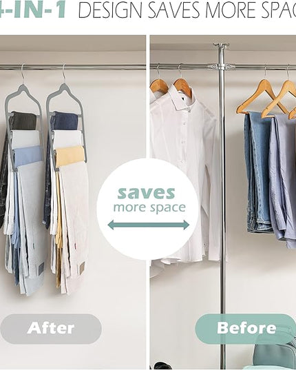 Velvet Pants Clothes Hanger Space Saving Non Slip Pants Shorts Hanger, Myfolrena Jeans Slack Trousers Hangers Multiple Velvet Hanger Closet Storage and Organization for Jeans,Scarf,Tie(Grey, 3)