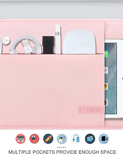 Lacdo 15-15.6 Inch Laptop Sleeve Case for Acer HP Lenovo Dell ASUS Laptop, Acer Aspire 15, HP Pavilion/Envy 15, Dell Inspiron/Latitude 15, Lenovo IdeaPad 15, ASUS ZenBook 15 Computer Bag, Pink