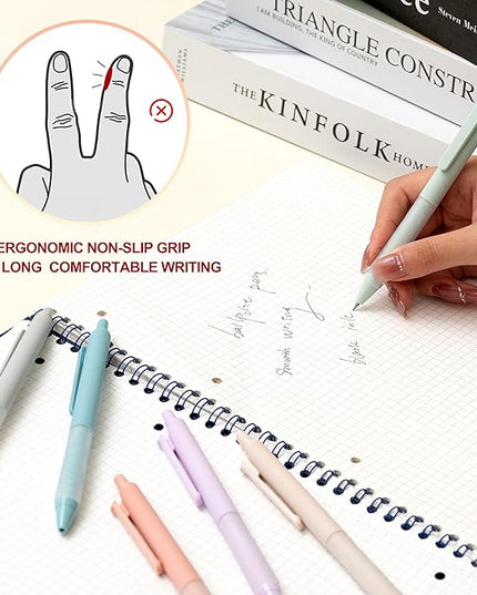 Linbsunne Ballpoint Pens Medium Point 1mm Black Pen with Super Soft Grip Ball Point Pen for Men Women Retractable Pens (12-pack)