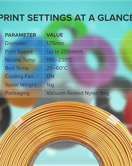 Polymaker Panchroma Refill Spool Silk Gold PLA 3D Printing Filament Refill, Compatible with All Reusable Spools and All Major FDM 3D Printers, Tangle-Free, Vibrant Colors, 1.75mm 1kg