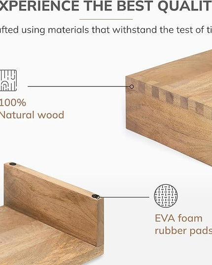 Anji Mountain Wooden Monitor Stand - Elegant Monitor Riser, Perfect Monitor Stand for Desk Organization, Durable Wood Construction monitor stands, Enhances Ergonomics and Workspace Efficiency,Natural