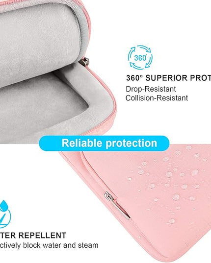 Lacdo 360° Protective Laptop Shoulder Bag for 15 inch New MacBook Air M4 A3241 2025, M3 A3114, M2 A2941 2024-2023, 15 inch MacBook Pro A1990 A1707, Dell XPS 15 Plus 2022-2020 Computer Case Bag, Pink