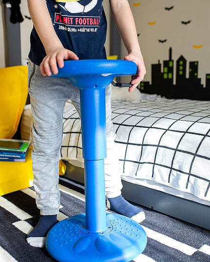 Studico ActiveChairs Adjustable Wobble Chair, Flexible Classroom Seating improves Focus, Posture & Helps ADHD/ADD. Classroom Stools, Active Wobble Chairs, Adjusts from 16.65" to 23.75" Ages 13-18 Blue