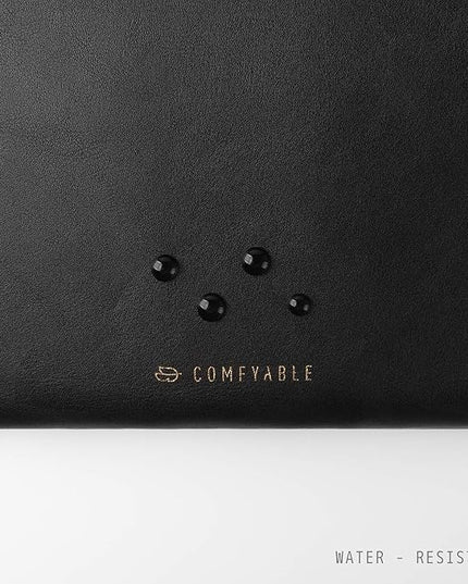 Comfyable Slim Protective Laptop Sleeve Compatible with 13/13.3/14 Inch MacBook Air & MacBook Pro, Mac Travel Case, Laptop Pouch, Slim PU Leather Cover M5/M4/M3/M2/M1 2025-2021, Black