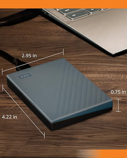 WD 5TB My Passport Portable Hard Drive, Works with USB-C and USB-A, Windows PC, Mac, Chromebook, Gaming Consoles, and Mobile Devices, Backup Software and Password Protection - WDBRMD0050BGY-WESN