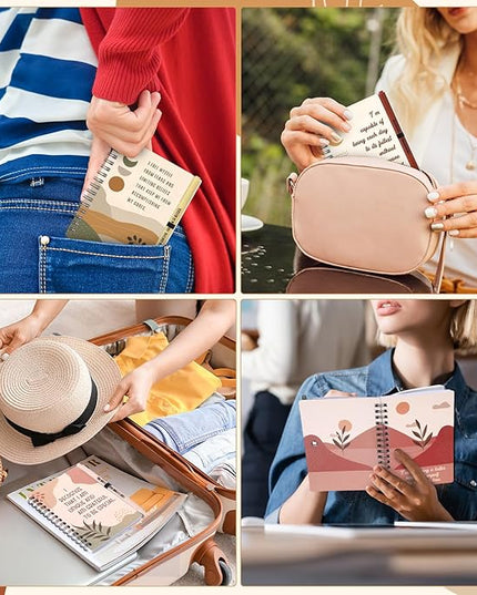 Kosiz 48 Pcs/24 Set Positive Affirmation Gifts Gratitude Spiral Notebooks with Pens Motivational Encouragement Notepads Daily Affirmations Journal for Women Valentine Galentine Gifts (Rainbow)