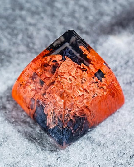 Black and Red Sea Coral Reef Ocean Artisan Keycap R1 SA Profile Custom Keycaps 1U ESC Handmade Gaming Resin Key Cap Cherry MX Switch Compatible Mechanical Keyboard Lover Gift
