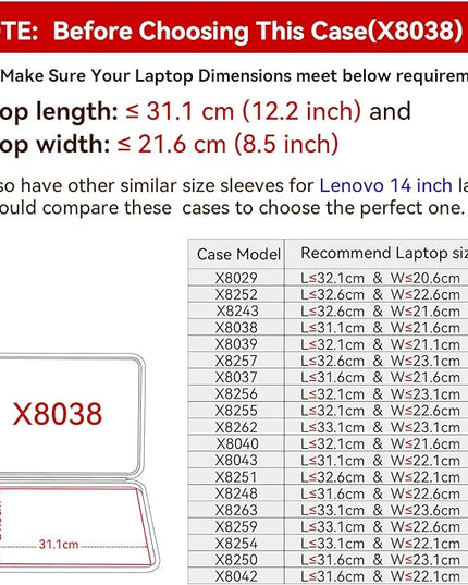 Smatree Hard EVA Protective Sleeve Compatible for 13.3inch Lenovo ThinkPad L13 Gen2/L13 Yoga Gen2,for 14inch Slim 7i Aura Edition,for ThinkPad X1 2-in-1 Gen9/T14s Gen6(Not Fit for Other Laptop)(X8038)