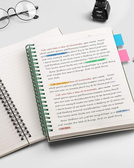 EMSHOI 3 Pack Spiral Notebook 7.48" x 10.15" - B5 Large Composition Notebooks College Ruled, 480 Pages 100gsm Lined Paper, Plastic Hardcover Journals for Writing Women Men Work School Supplies Gifts
