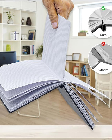 Nextnoid Lined Notebook Journal for Men - 120 GSM Thick Paper - 160 Pages - A5 Hardcover Notebook for Work - Ideal for Writing, Journaling, and Note-Taking (Black)