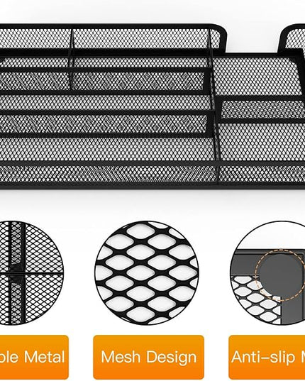 Desk Drawer Organizer, Small Metal Mesh Drawer Organizer Tray, Office Pencil Drawer Organizer Accessories for Desktop, Bathroom, Kitchen, Makeup, Vanity