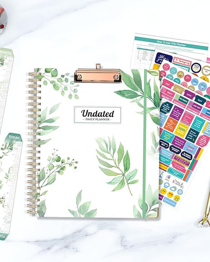 Ospelelf Undated Spiral Bound Planner Daily, Weekly and Monthly Planner 2025-2026, Work Planners 12 Month 8.5 x 11