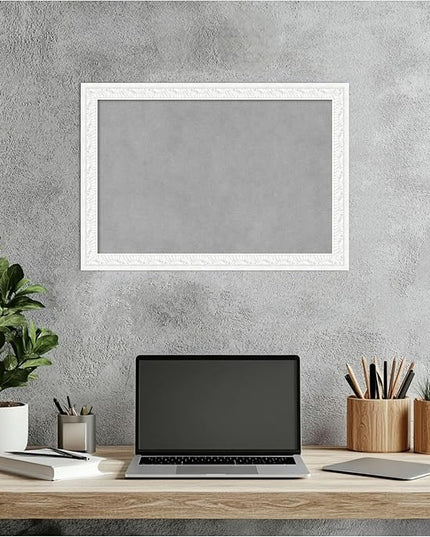 Amanti Art White Framed Magnetic Board 14x20 Small Vision Board for use with Magnets, 100% Metal Sheet to Display Items as Office Decor or for Home Organization in mudroom, Kitchen or Kids Room