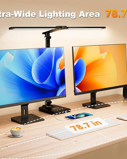 LED Desk Lamp for Office Home, Height Adjustable Architect Desk Light with USB Adapter, Stepless Dimming Desk Lamp Light for Reading, Study, Workbench