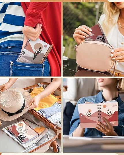Kosiz 48 Pcs/24 Set Positive Affirmation Gifts Gratitude Spiral Notebooks with Pens Motivational Encouragement Notepads Daily Affirmations Journal for Women Valentine Galentine Gifts (Boho)