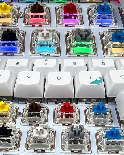 Gateron G Pro 3.0 White Keyboard Switches,Linear Pre-lubed 3-pin 38gf RGB LED Key Switches for Gaming Mechanical Keyboard(White,45PCS)