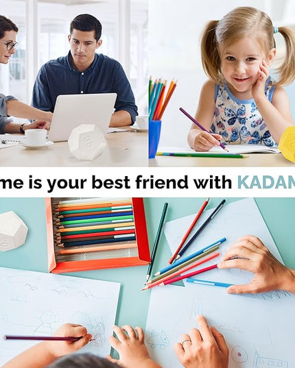 KADAMS Pomodoro Cube Timer Productivity-11 Preset Countdowns, Flip-to-Start Gravity Activation - Sound Vibrate Mute Rechargeable - Ideal for ADHD Kid Kitchen Classroom Cook Study Exercise - White