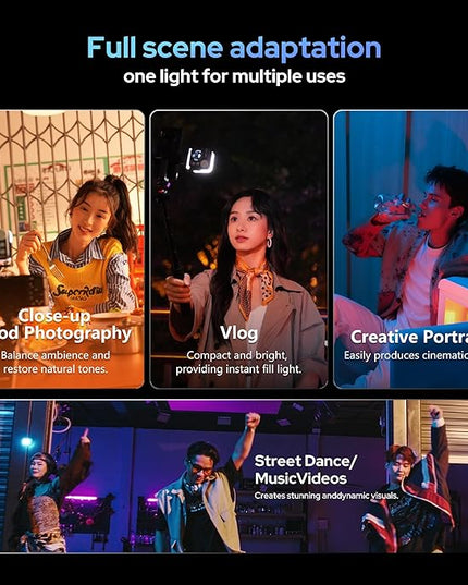 Nanlite Pico Portable LED Fill Light – Full Color RGB, Snap-On Attachment for Phone/Camera Photography, Live Streaming, Video Content Creation (Mint Blue)