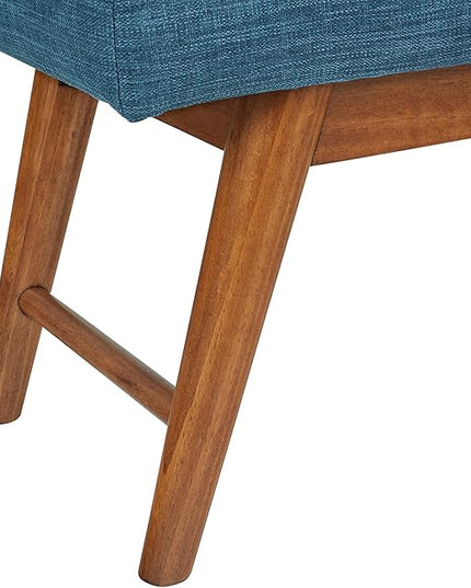 Amazon Basics Modern Haraden Upholstered Button-Tufted Bench, Blue, 16 x 44 x 17 in