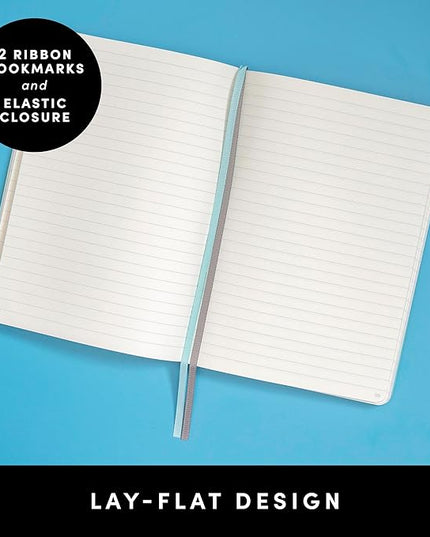 PAPERAGE Lined Journal Notebook, (Navy), 252 Pages, Medium 5.6 in x 8 in - 100 GSM Thick Paper – Hardcover Journaling Notebook for Work, School & Note Taking