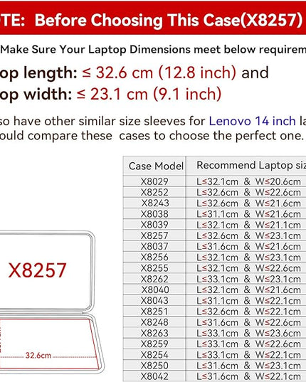 Smatree Hard EVA Protective Sleeve Case Compatible for 14 inch Lenovo Slim Pro 7 Laptop, Waterproof Slim Sleeve Case for 14 inch Lenovo Laptop (X8257)